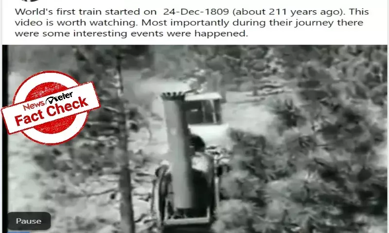 Fact Check: Clip from Buster Keaton movie shared as video of first steam train from 1809
