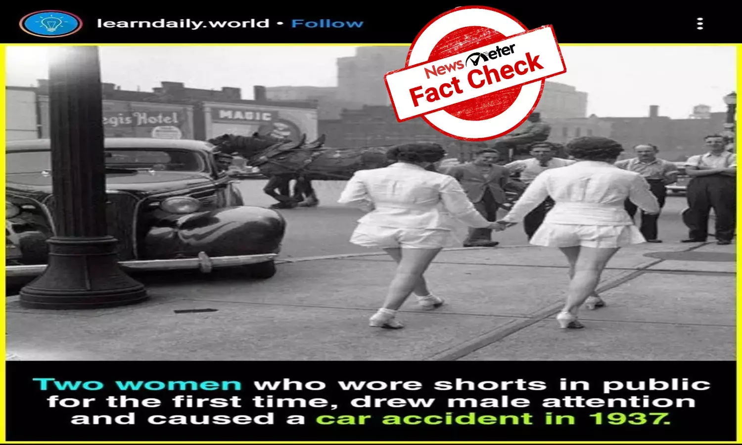 Fact Check: Did women wearing shorts cause accident in 1937?