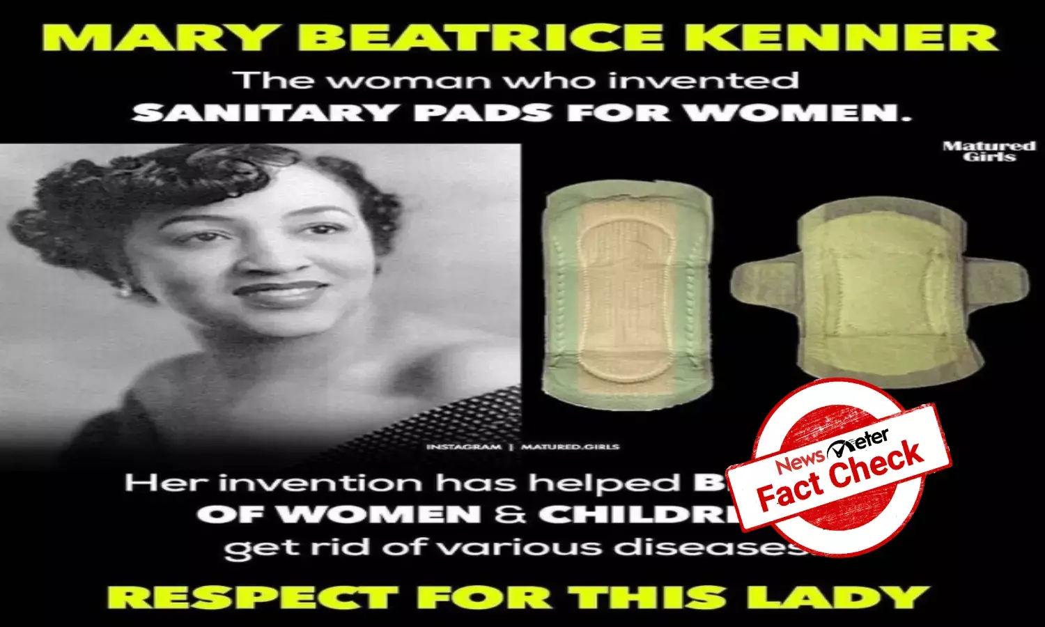 Fact Check: Mary Beatrice Kenner invented sanitary belts not sanitary pads