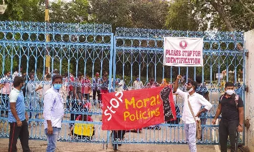 UoH students protest against moral policing on campus