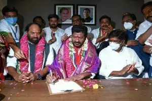 Modi is `corona, KCR is `Ravana: MP Revanth Reddy after taking charge as TPCC prez Modi is `corona, KCR is `Ravana: MP Revanth Reddy after taking charge as TPCC prez