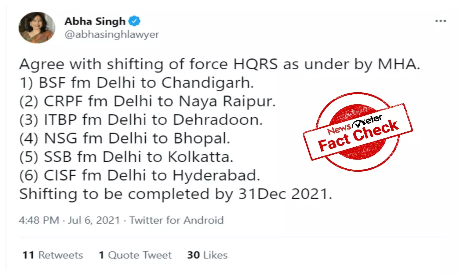 FACT CHECK: Is MHA relocating CAPF headquarters?