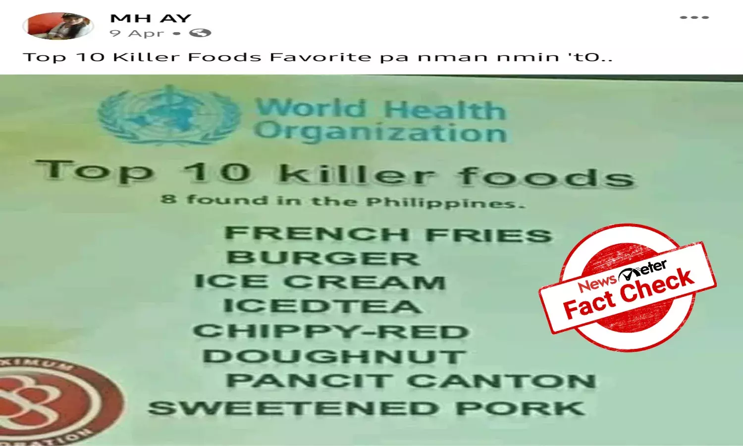 Fact Check: There is no WHO list with Top Ten killer foods