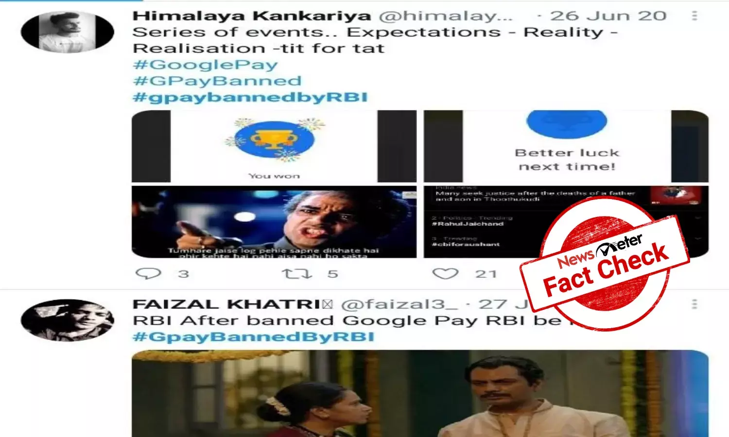 RBI has not banned Gpay, viral claims are false