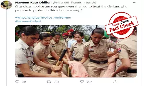 Viral image of police dragging woman is not linked to farmers protest