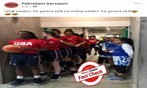 Girls in blue and white jersey are not from Indias U16 basketball team