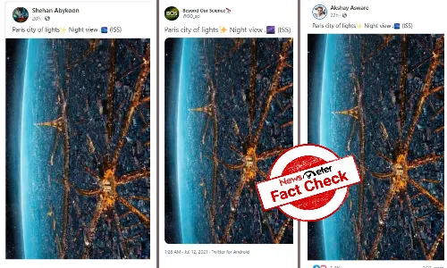 Is this really the night view of Paris from ISS?