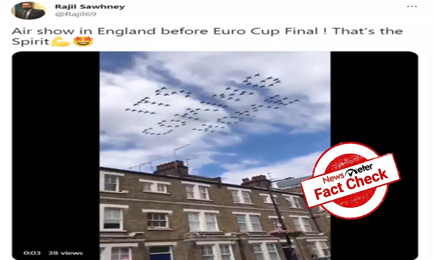 Fact Check: There was no Its coming home air show in England before Euro Cup final