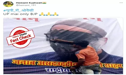 FACT CHECK: Poster with Owaisis blackened face is from Ranchi, not UP