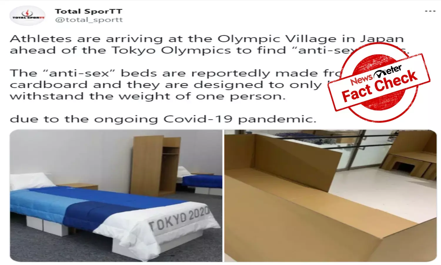 `Anti-Sex beds in Tokyo Olympics? No way