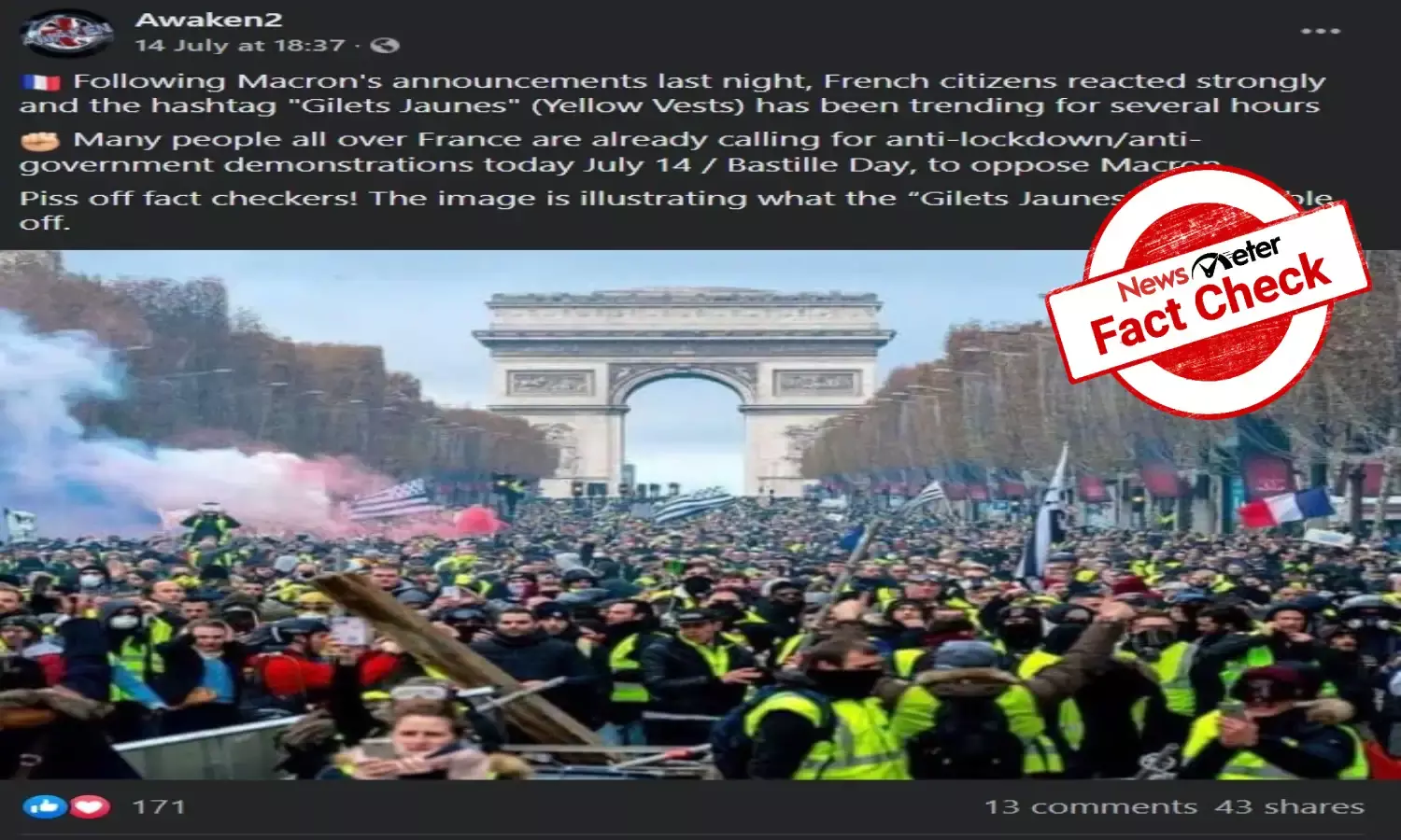 Fact Check: Old image of clashes passed off as COVID-related protests In France