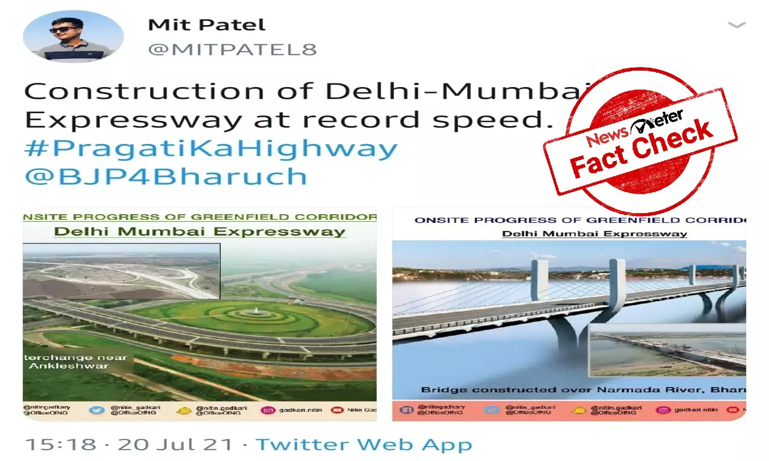 Fact Check: Yamuna Expressway passed off as Delhi-Mumbai Expressway
