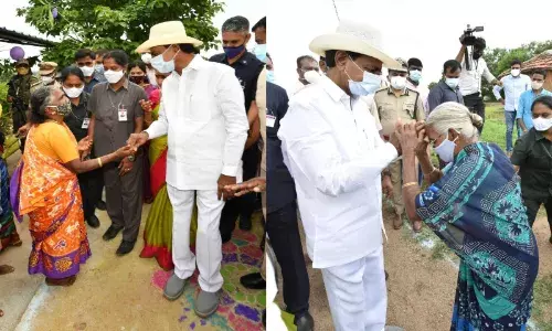 KCRs day out at Dalit-inhabited Vasalamarri:  Promises galore, sops rain