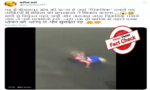 Video of crocodile dragging womans body is from Mexico, not India