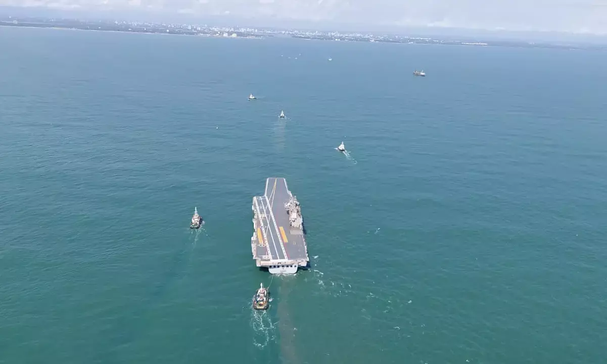 Vikrant: Indigenous aircraft carrier returns after maiden sea voyage