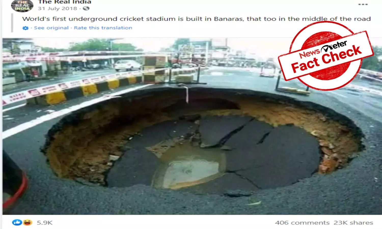 FACT CHECK: Road collapse in viral picture is from Ahmedabad, not Varanasi