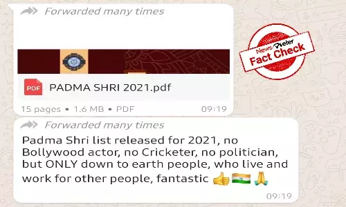 Padma awards 2021 not announced yet, viral message is false