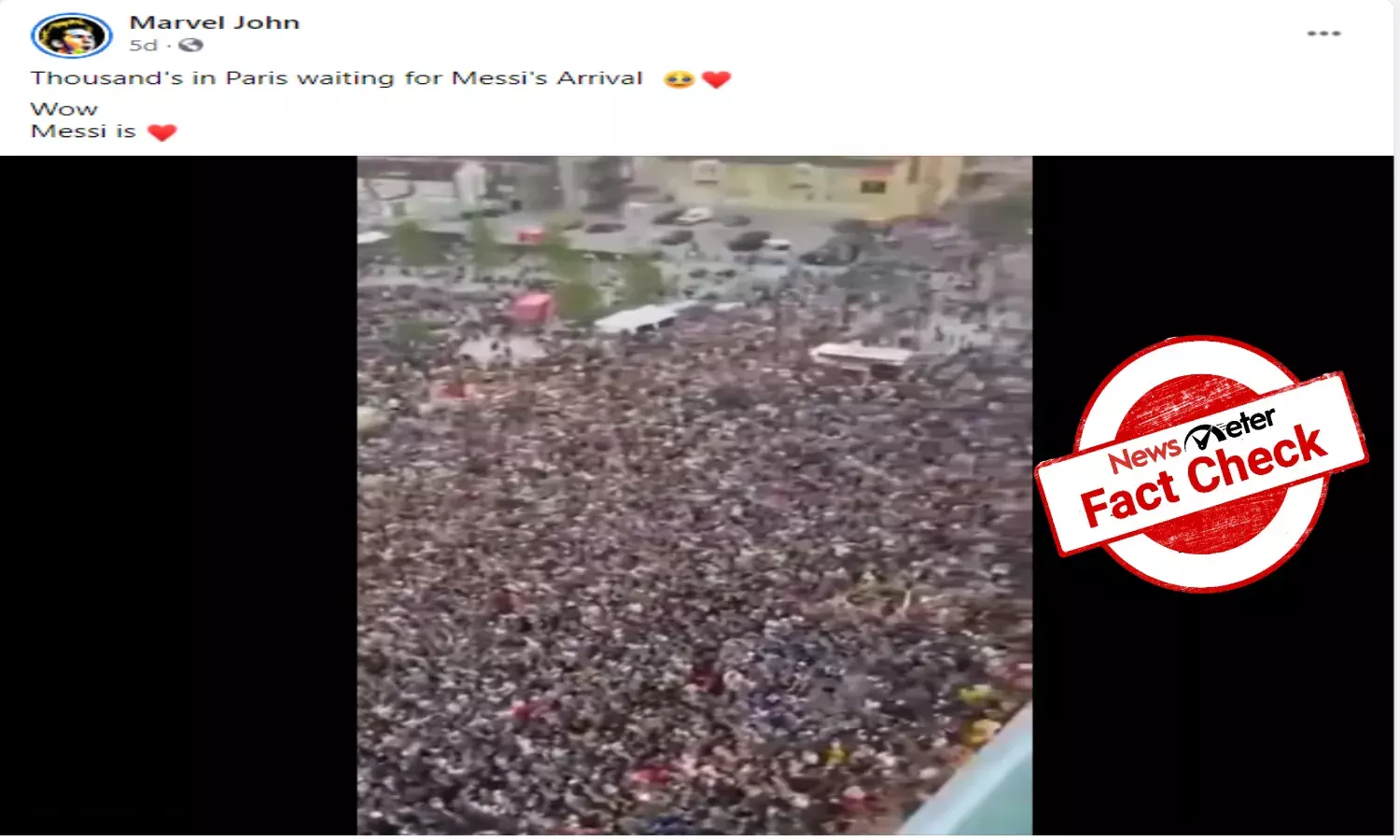 Fact Check: Is this a video of fans welcoming Messi to Paris?