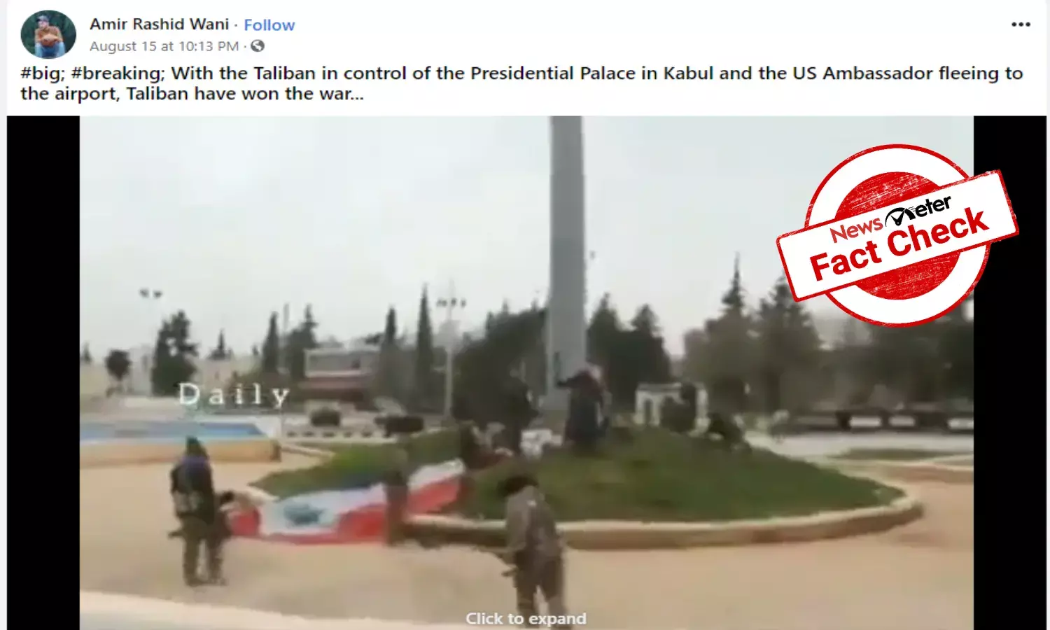 Old video of Syria passed off as victory celebration in Kabul