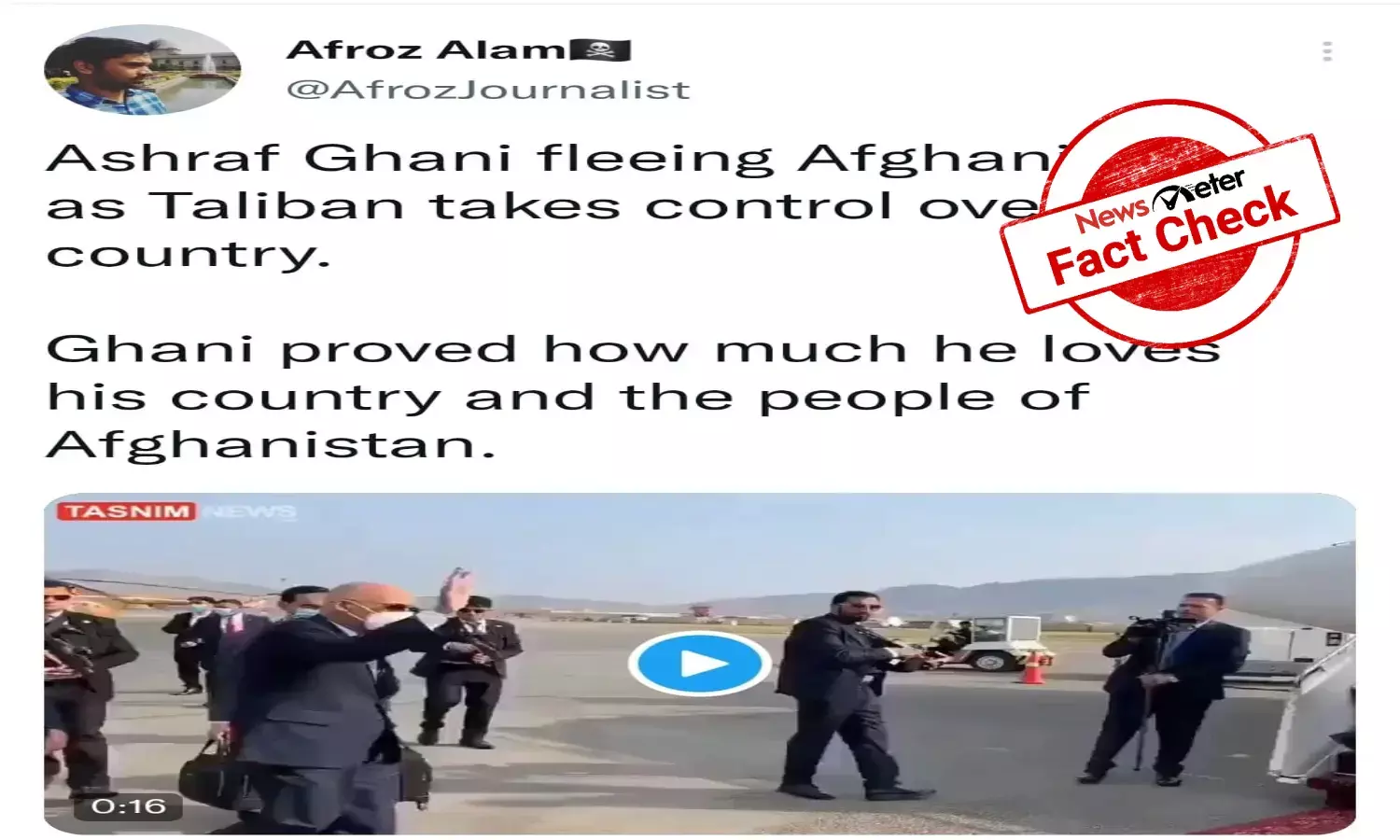 Fact Check: Video of Ashraf Ghani boarding a plane is not related to Taliban takeover