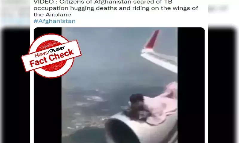 Video of man clinging to aircraft wing is not from Afghanistan