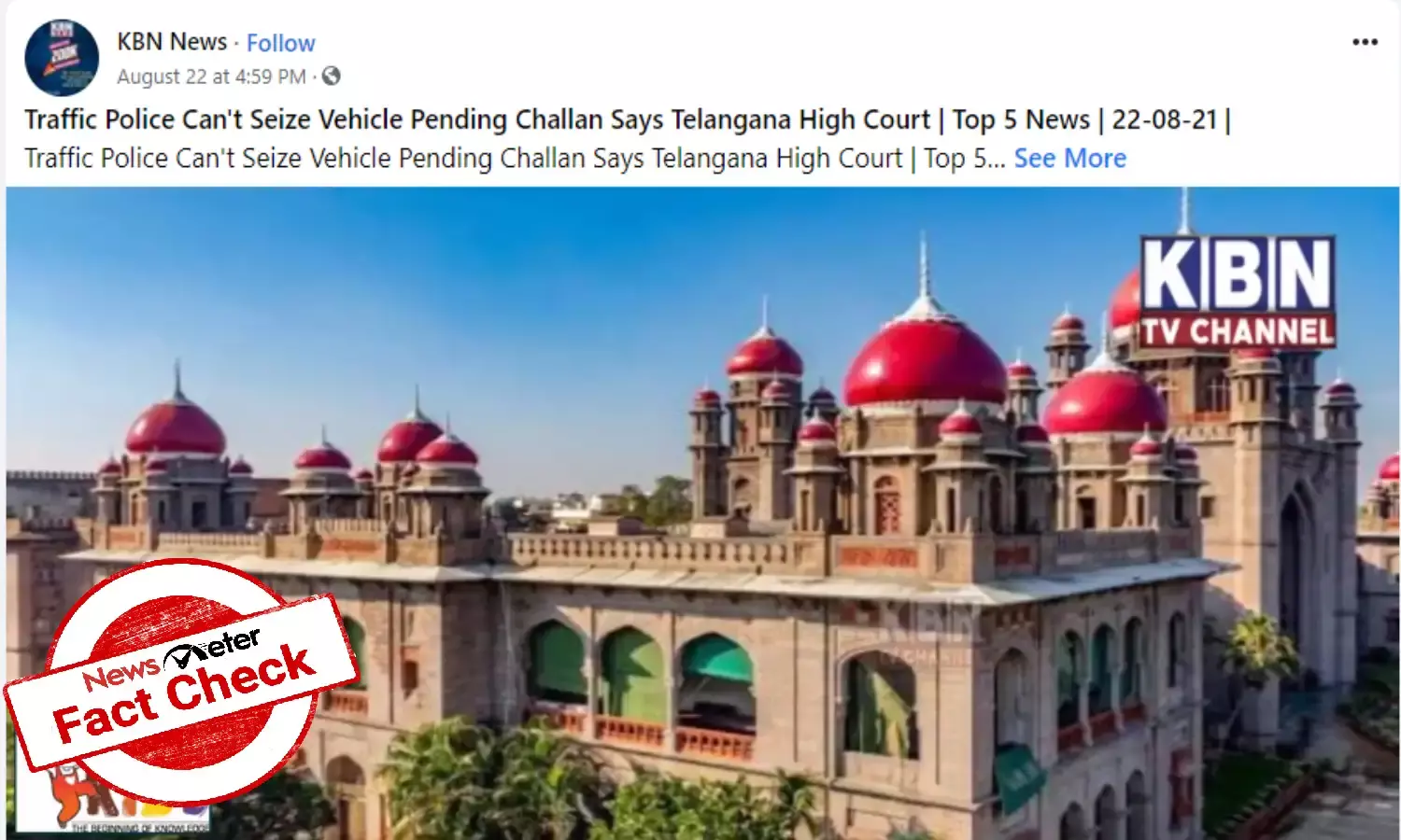 Fact check: Did HC order traffic police not to seize vehicles?