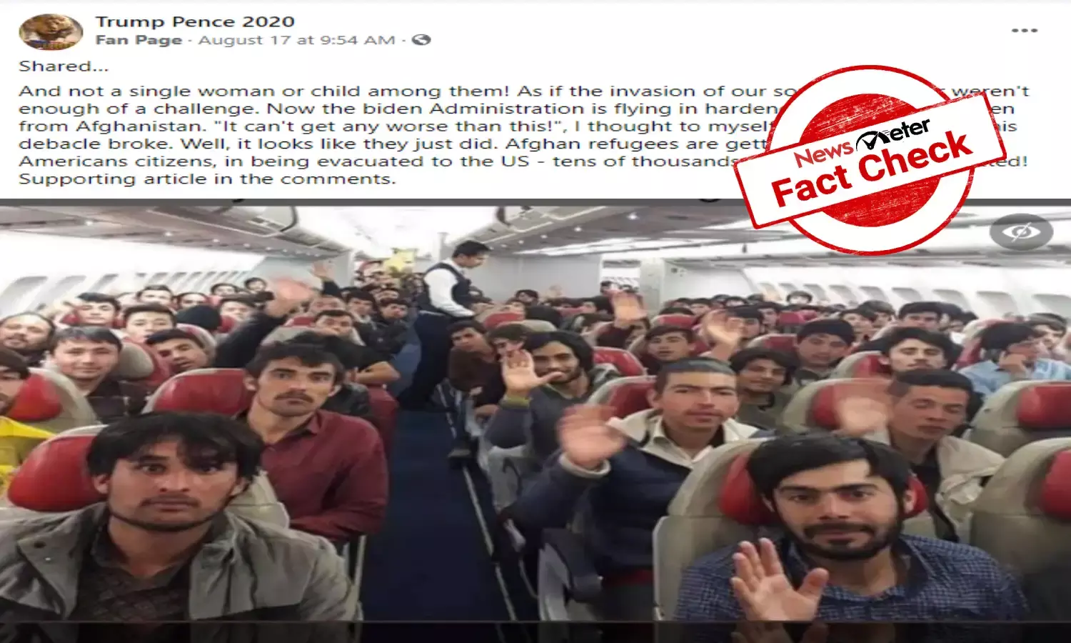 Fact Check: Image of Afghan refugees from Turkey shown as only men flight from Kabul