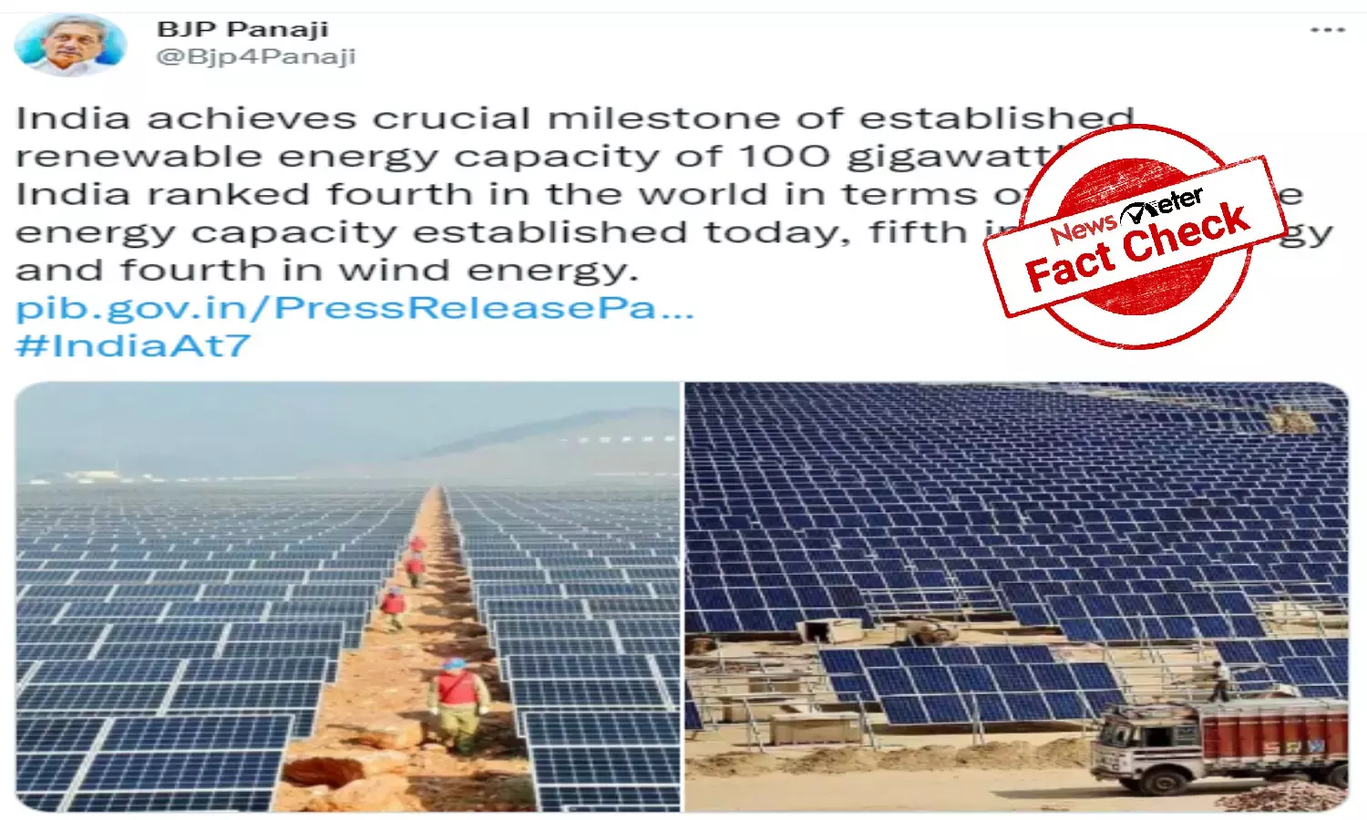 FACT CHECK: Chinas solar power station passed off as Indian energy marvel