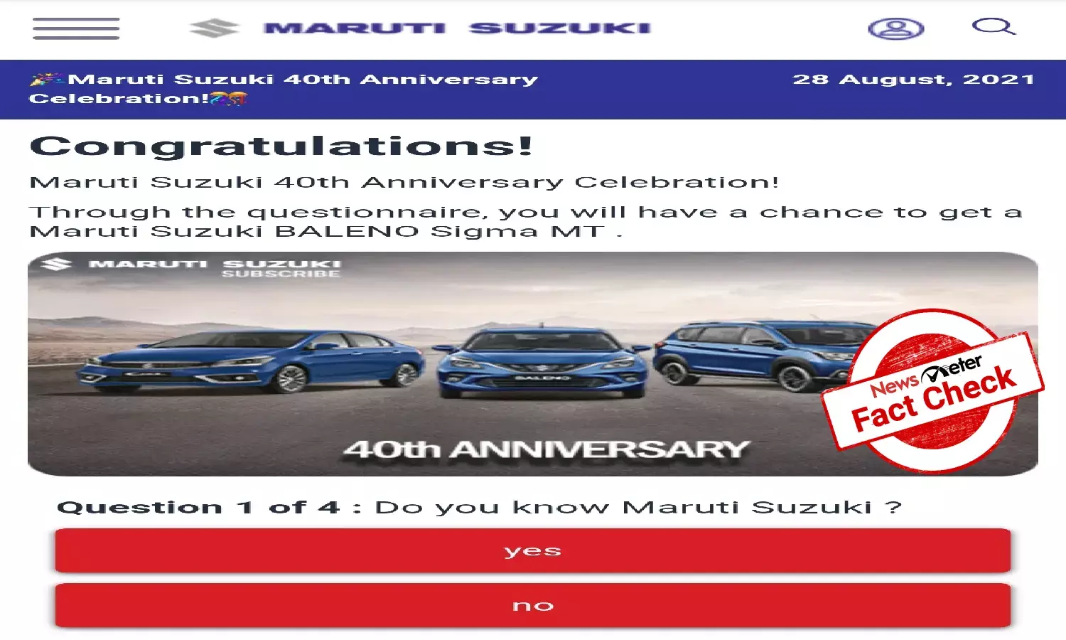 Fact Check: Beware! Maruti Suzukis  car jeeto contest is fake