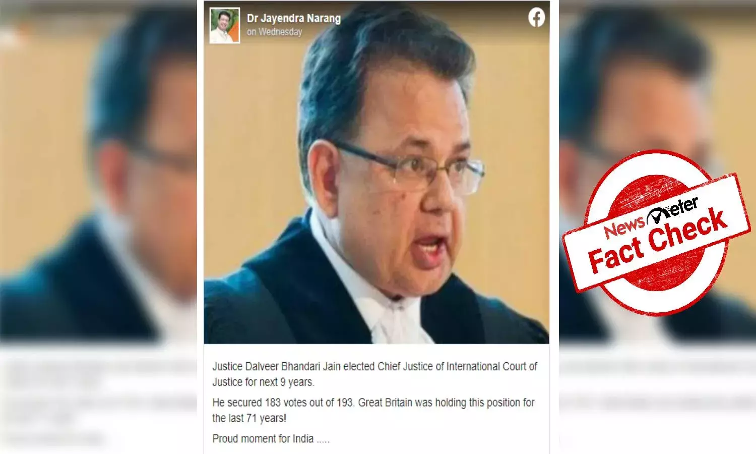 Fact Check: Is Justice Dalveer Bhandari the new Chief Justice of ICJ?