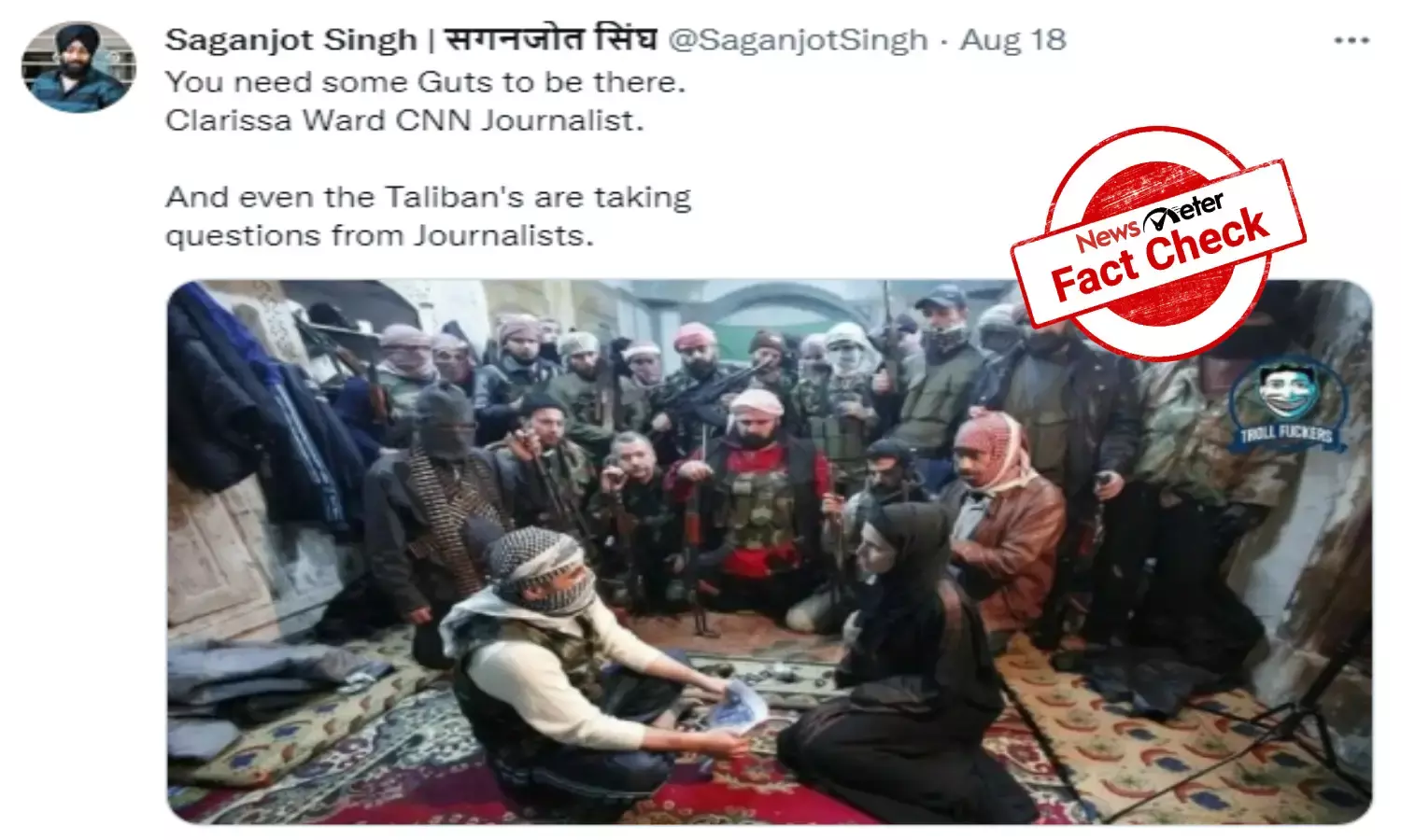 Fact Check: Viral picture of CNN journalist surrounded by gunmen is from Syria, not Afghanistan