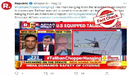 Fact Check: Indian media gets it wrong, video does not show Taliban hanging man from chopper