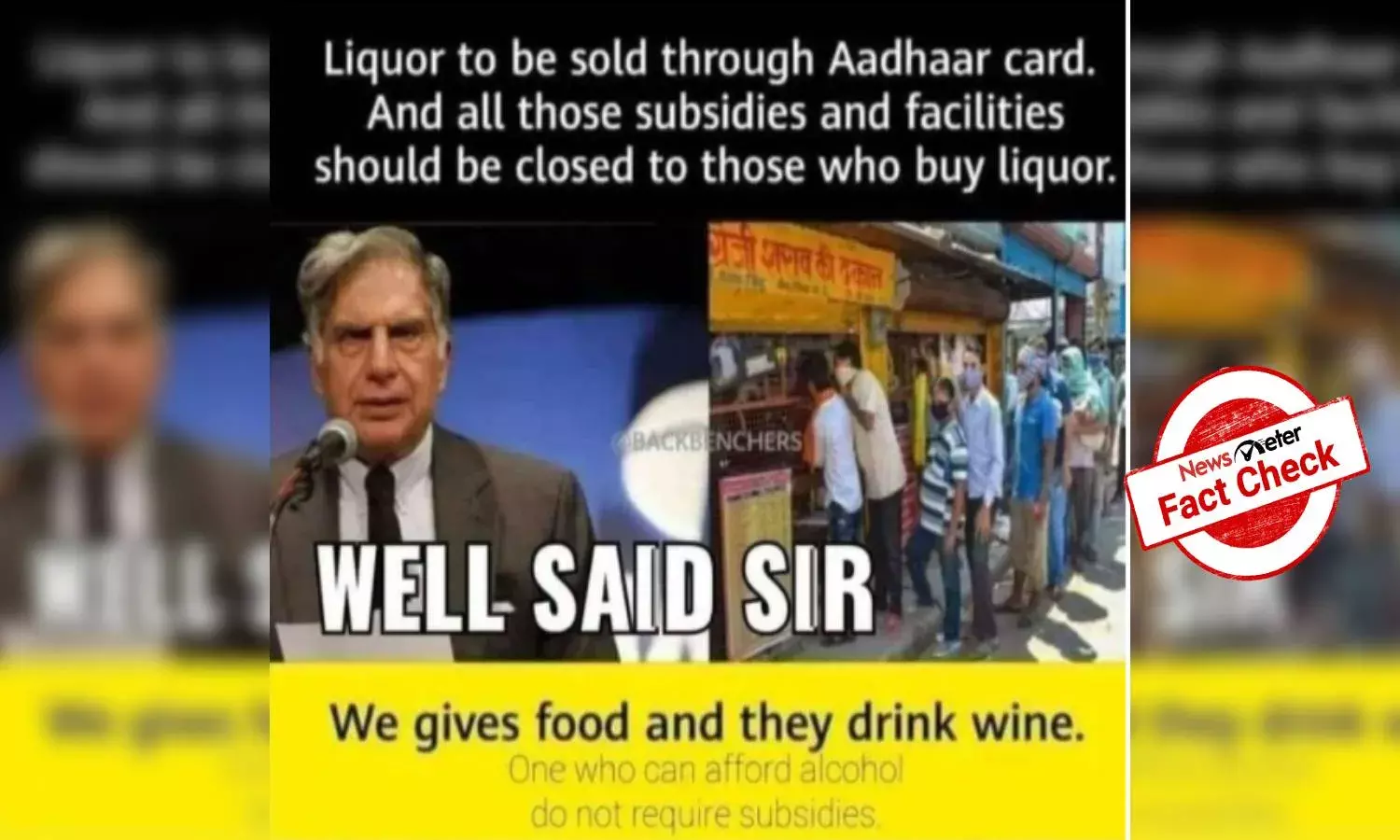 Fact Check: Did Ratan Tata wanted Liquor and Aadhaar linked? No