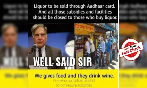 Fact Check: Did Ratan Tata wanted Liquor and Aadhaar linked? No