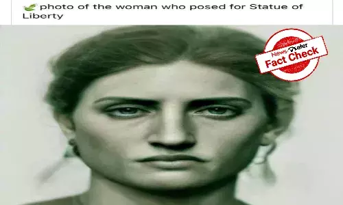Fact Check: Woman in viral picture has not posed for `Statue of Liberty