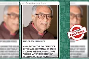 Fact Check: Famous broadcaster Ameen Sayani is alive and kicking Fact Check: Famous broadcaster Ameen Sayani is alive and kicking