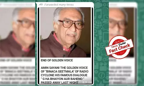 Fact Check: Famous broadcaster Ameen Sayani is alive and kicking