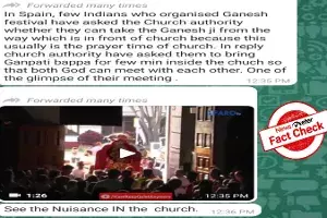 Video of Ganesh procession entering a church dates back to 2017 Video of Ganesh procession entering a church dates back to 2017