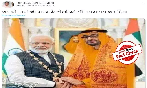 Fact Check: Did Abu Dhabis crown prince wear saffron garment to meet Modi?