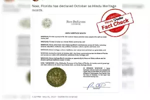 Fact Check: US Hindu groups have declared October Hindu Heritage Month Fact Check: US Hindu groups have declared October Hindu Heritage Month