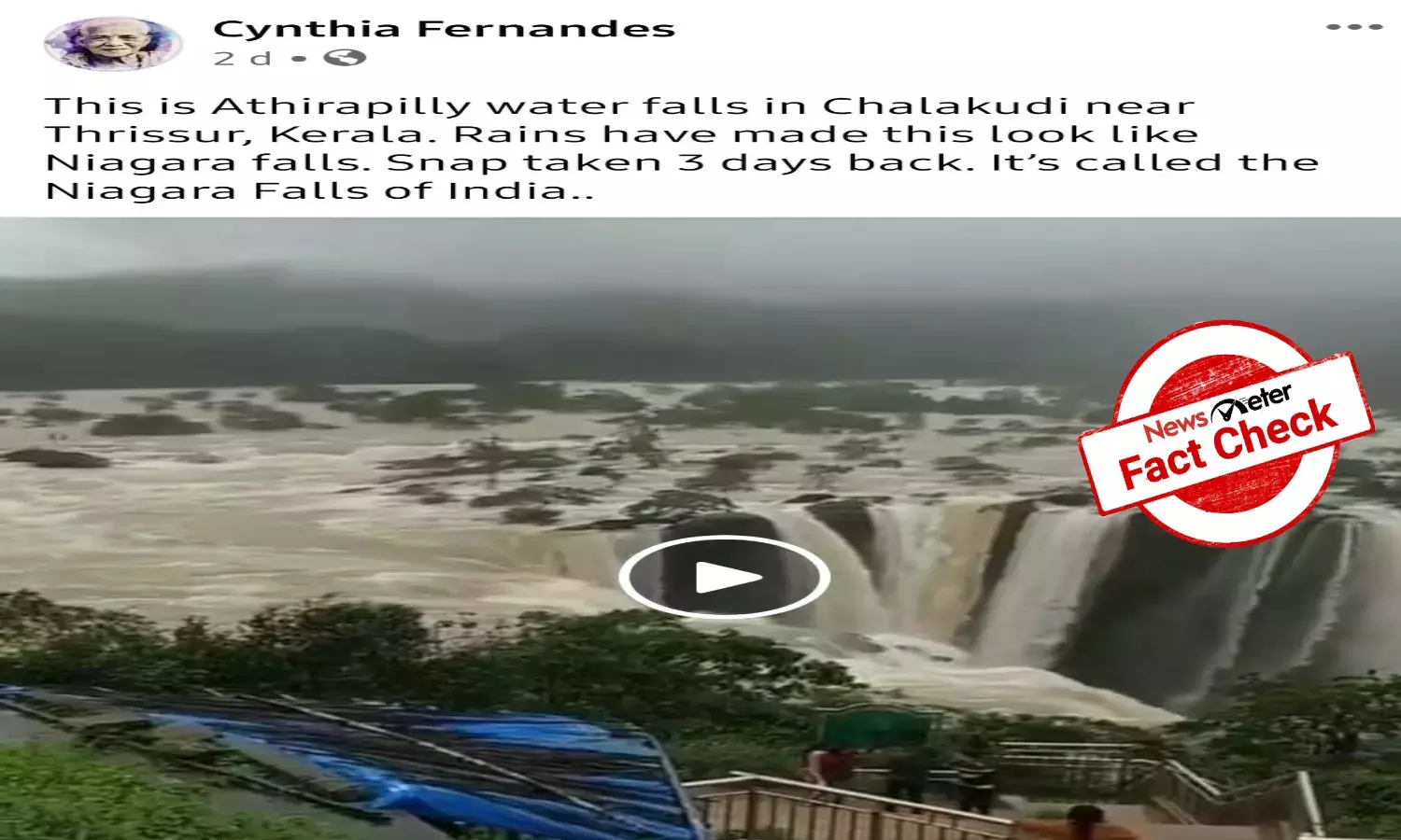 Fact Check: Karnatakas Jog falls passed off as Keralas Athirapally waterfalls