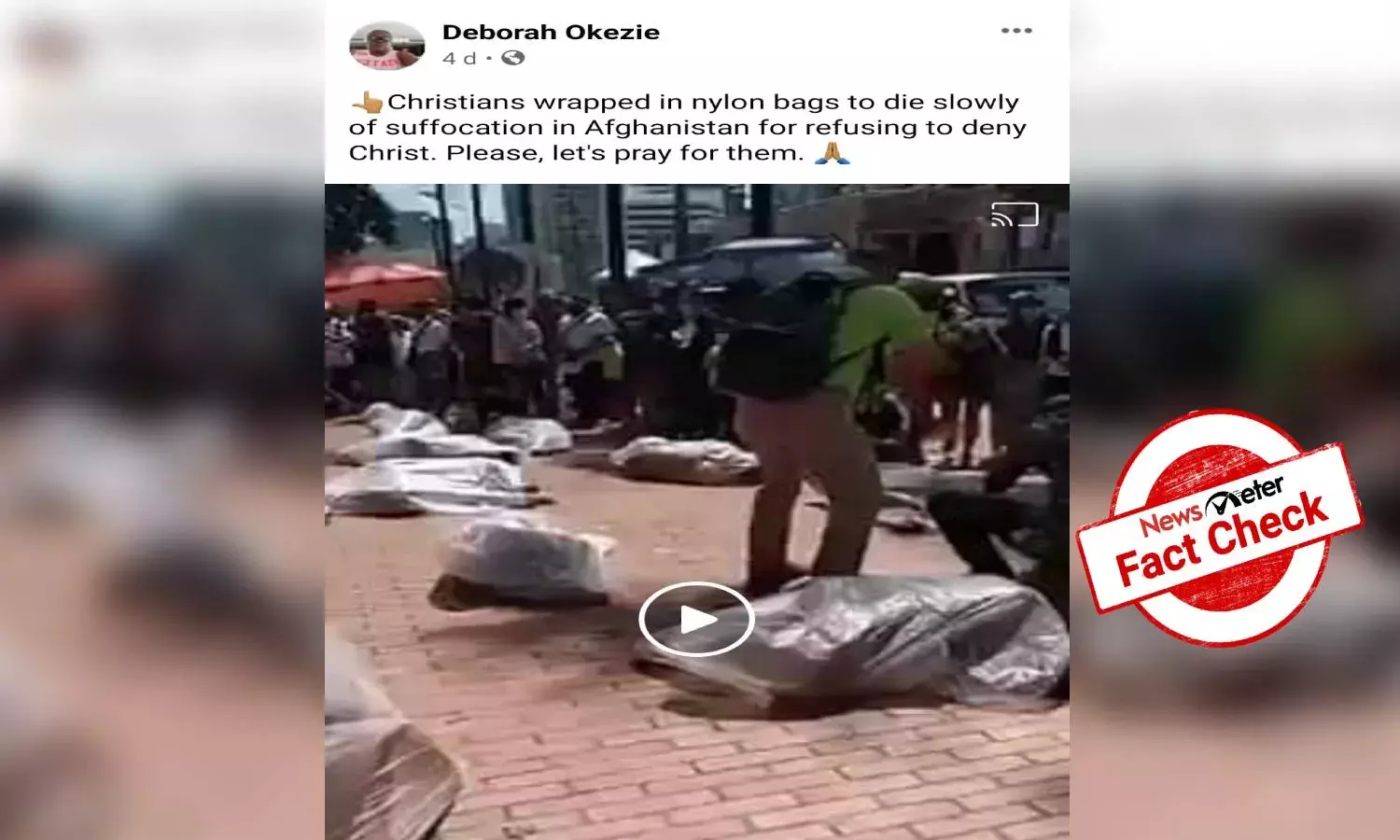 Video from Colombia protest passed off as Christians in Afghanistan being suffocated to death