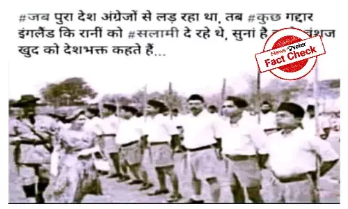 Fact Check: Morphed photo of RSS members with Queen Elizabeth II shared with false claim