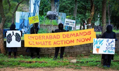 #LungsInBlack: Fridays for Future Hyderabad leads protest to save KBR, Mrugavani national parks
