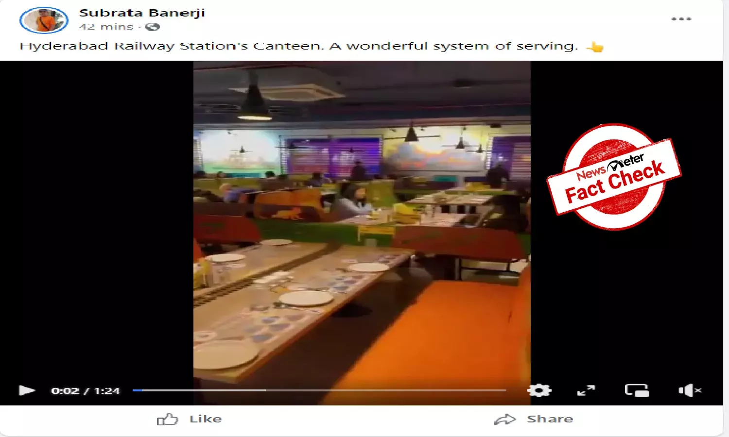 Fact check: Video of train-themed restaurant shared as Hyderabad Railway Station canteen