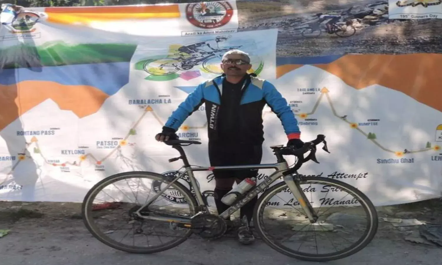 Lt Col Sripada Sriram creates Guinness World Record, cycles from Leh to Manali