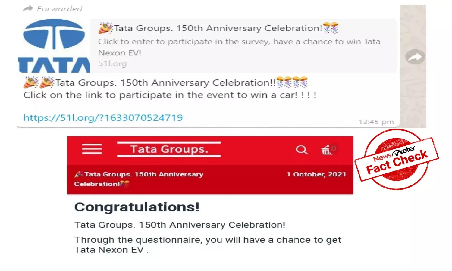 Fact Check: Tata is not giving away free car on its 150th anniversary, viral link is hoax
