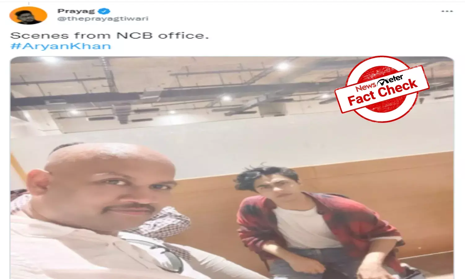 Fact Check: Man taking selfie with Aryan Khan is not NCB official