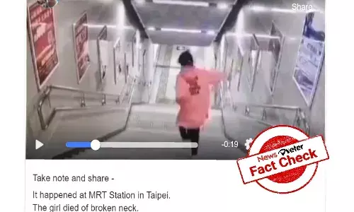 Fact Check: Video of woman falling down subway stairs is from China; no she did not die in accident