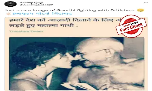 FACT CHECK: Image of Mahatma Gandhi with a woman is morphed